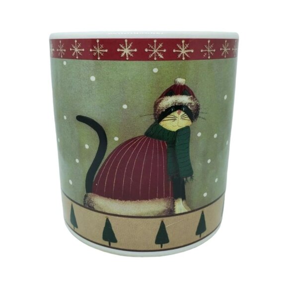 The Sakura Table by Oneida Fiddlestix Holiday Cats 4 PC Mug set Kittens in Coats - Picture 2 of 11